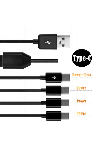 BSN 1.5m 1 to 4 1.5m 1m 0.3m Type-C 1 to 4 3 2 Port Type C USB C to USB Y Splitter Multiple Charging Dat