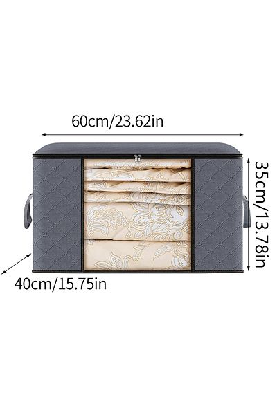 Choice 60x45x35cm Grey 1PC Large Capacity Clothes Storage Bag Foldable Blanket Storage Containers for Organ