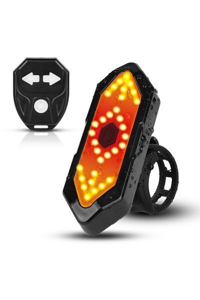 Choice Black Bicycle Turn Light Cycling Taillight with Horn Smart 5 Modes Remote Control USB Rechargeable I