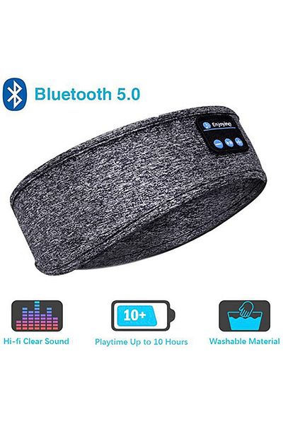 Choice GRAY Wireless Bluetooth Headband Sleeping Headphones Sports Earphone Music Hat with Thin HD Stereo S