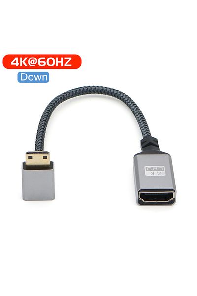 BSN 0.2m Down 4K Mini hdmi to HDMI-compatible Female Elbow short cable.HD mini to standard Video Convers