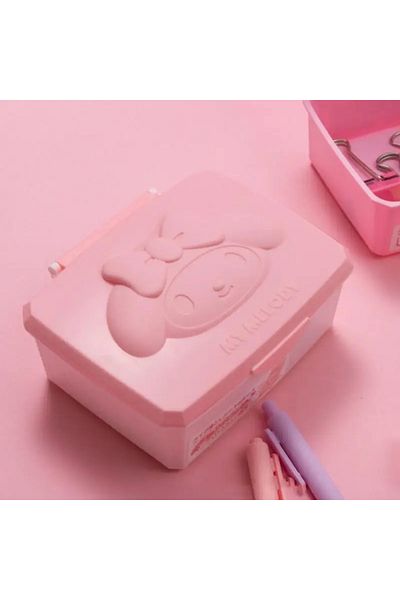 Miniso صندوق تخزين مجوهرات من القطن بمقاس 10×13 سم تقريبًا، على شكل لحن هيلو كيتي، سان ليو، فتاة كرتونية لطيفة