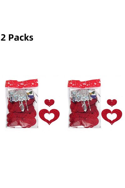 Choice Other 2 packs of red 100pcs Heart Balloon Pendant Wedding Room Accessories Love Heart Laser Pendants