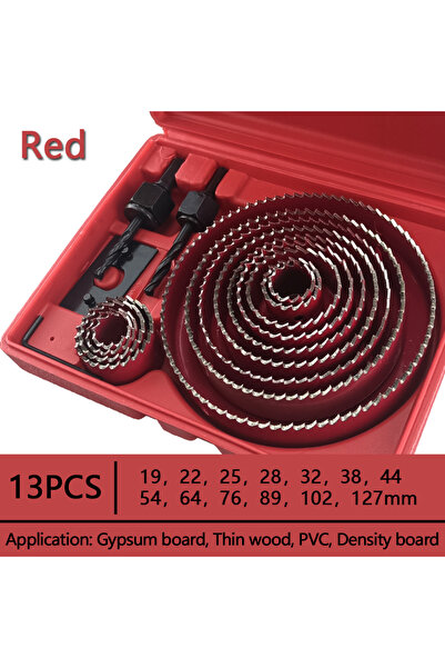 Choice12 Red 13PCS 19-127mm 19-127mm Hole Saw Set Saw Cup Wood Crown Drill Bi...