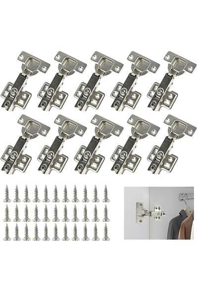 Choice 10pcs 10/20Pcs Stainless Steel Cabinet Door HingesDamper Buffer Soft Quiet Wardrobe Door Concealed H
