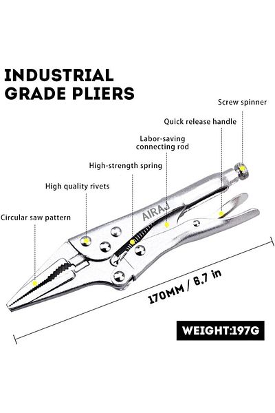 Choice Circular Mouth Airaj 7 Inch Multifunctional Pliers, Locking Pliers Carbon Steel Electrician, Anti Sl