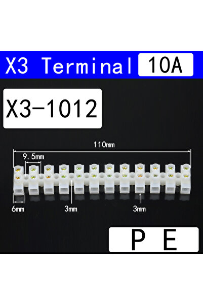 Choice5 X3-1012PE-1PCS 12 موضع كتلة طرفية بلاستيكية موصل سلك برغي شريط حاجز ك...