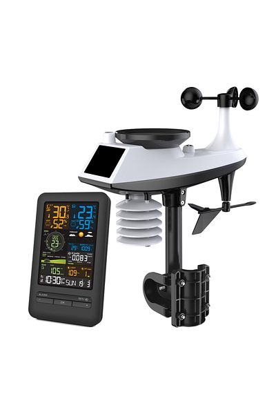 Choice black Weather Station with Sensor Thermometer Home Weather Stations Digital Display with Temperature