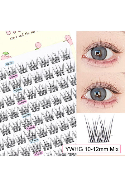 Choice 01 110 رموش صناعية مقسمة على شكل ذيل سمكة، 10-12 مم، رموش فردية مقسمة غير مرئية