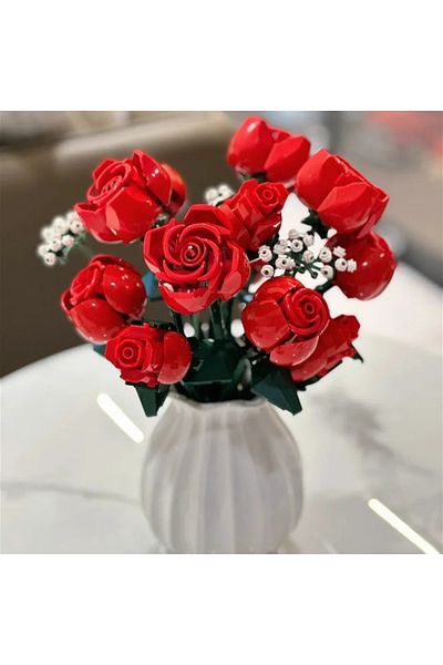 Choice 10328 Icons Bouquet of Roses Home Décor Artificial Flowers Building Blocks Toys Birthday Anniversary