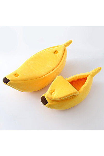 Choice سرير قطط أصفر على شكل موزة مقاس 52 × 20 × 15 سم، سرير قطط لطيف ومرح، س...