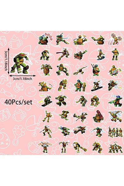 Choice 6X5.2X0.5CM ZFY-458 40pcs Teenage Mutant Ninja Turtles Stickers Can Be Used For Decoration Such As T