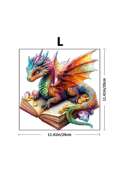 Choice لغز خشبي Z204-L تنين مستلقٍ على كتاب - تحدي الأشكال الحيوانية غير المنتظمة وتخفيف التوتر لدى البالغين