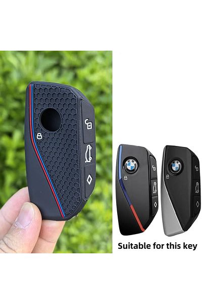 Choice Red And Blue Line Silicone Car Key Case Cover Protect Shell Fob For Bmw I7 X7 G07 Lci Ix I20 X1 U11