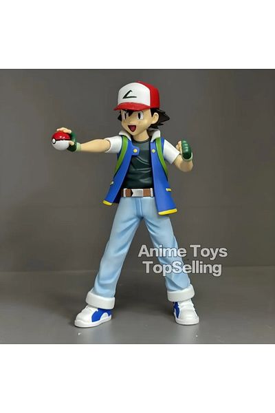BANDAI Ash Ketchum 13cm/5.1in Anime Pokemen Figure Ash Ketchum Action Figures Pvc Collection Model Toys for