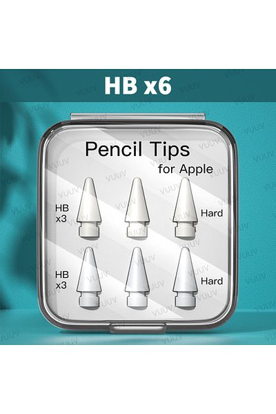 Choice رأس قلم رصاص HB x6 لقلم رصاص Apple 3/6 قطع من طبقتين 2B HB رفيع ناعم صلب رأس بديل لـ