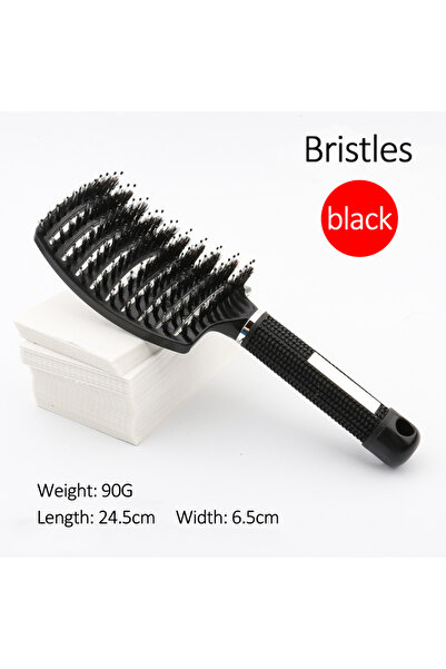 Choice فرشاة شعر سوداء من الشعيرات والنايلون، مشط تدليك فروة الرأس لشعر الفتي...