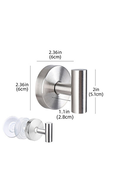 Choice 2pcs Sliver 1/2pcs Stainless Steel Suction Cup Hook Waterproof Wall Ho...