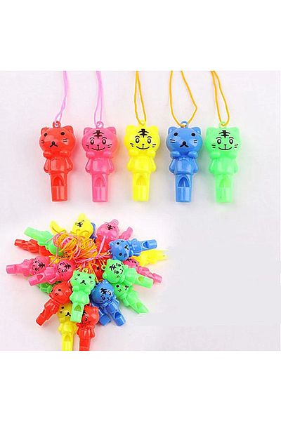 Choice 10PCS 10PCS Random style Cute Animal Cat Plastic Whistle Referee Sport Cheerleading Toys And Kids Ch