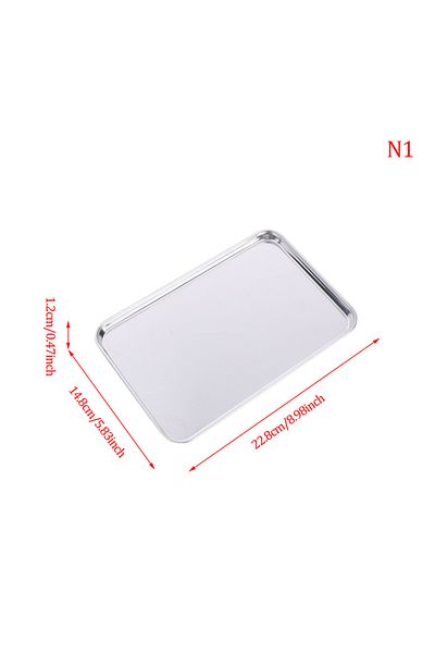 WHPHous N1 1PCS Stainless Steel Tray Rectangle Plate Kitchen Medical Organizer Baking Plate