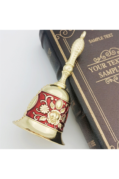 Choice جرس يدوي بتصميم أوروبي معدني عتيق من الذهب المحمر، قطعة واحدة، جرس إنذ...