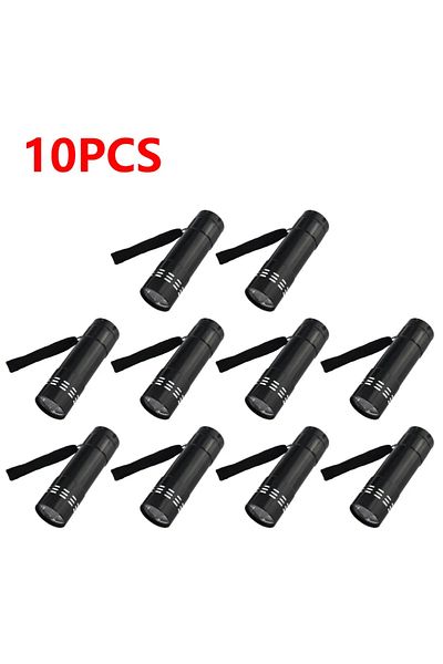 Choice 10PCS 1/5/10PCS 9 LED UV Black Light Mini UV Flashlight 50LM 395nm Detection Light Outdoor Portable
