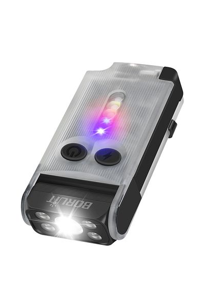 Choice white 1pc BORUiT V30 EDC LED Flashlight Keychain Power bank UV Magnetic Beep Clip USB-C Rechargeable