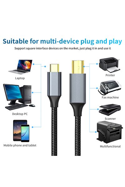 Choice 2m Usb C To Usb B 2.0 Printer Cable Electronic Organ Cable Type C Usb B For Computer Laptop Phone To