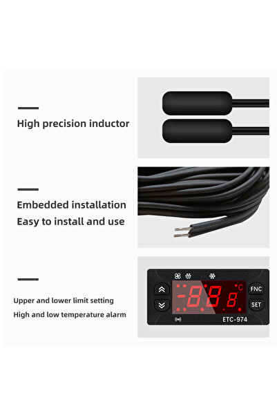Choice ETC-974 Temperature Controller Refrigerator Defrosting Heating Control Thermoregulator with Dual ...