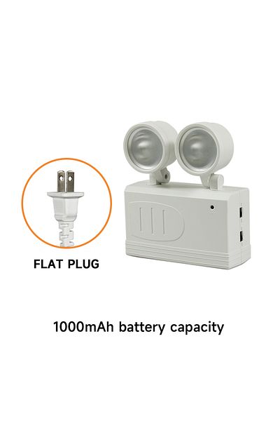 Choice 633-flat plug LED Double Head Fire Emergency Light Adjustable Wall-mounted Emergency Lamps Bright Re