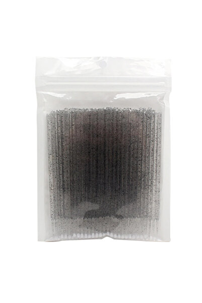 Choice1 أعواد قطنية سوداء B، 100 قطعة، فرشاة دقيقة لتطبيق الرموش، لإزالة وصلات الرموش