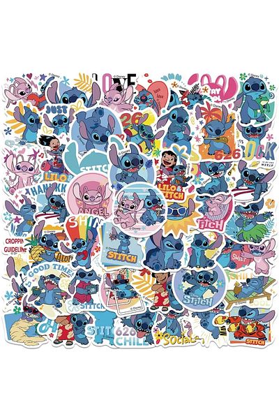 Choice Dsn-029-50pcs Disney Cartoon Kawai Stitch Stickers For Phone Laptop Diary Guitar Suitcase Graffiti W