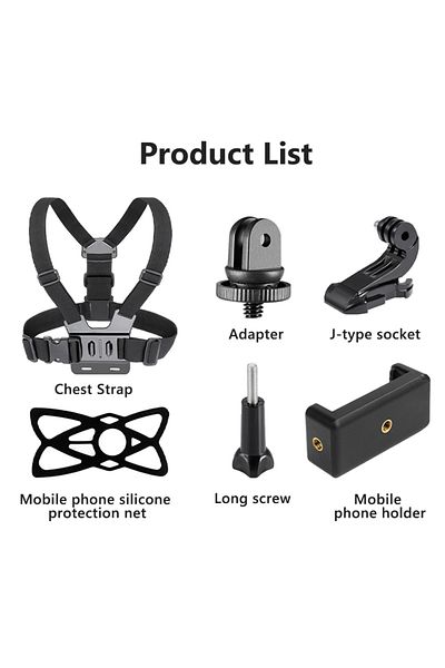 Choice black Chest Strap Mount Belt for Gopro Hero Camera Phone Holder for Smartphone Xiaomi iPhone 13 14 P