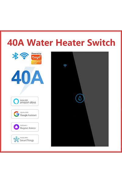 Chevolink 121dwn-black-40a 40a Tuya Smart Wifi Water Heater Boiler Touch Wall Switch Air Conditioner Light Tim