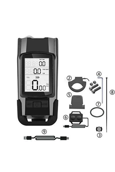 Choice Black A2 4 Mode USB Bike Light Lamp Bicycle Computer 3 Mode Horn Flash...