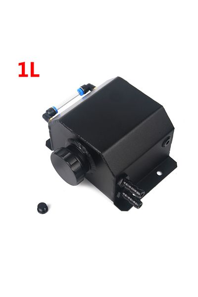 Choice 1LYH-Black Universal 1L/2L Aluminum Oil Catch Can Reservoir Tank Engine Coolant Radiator Overflow Oi
