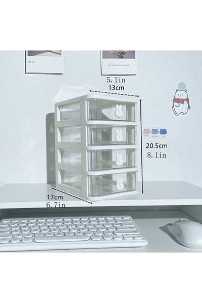 Choice Four layers white Multifunctional Desktop Storage Drawer Box with Pen Holder and Hair Accessories St