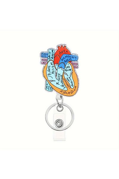 Choice Orange Cute Acrylic Retractable Badge Reel with Card Holder Clip Medical Badge Reel for Nurse Hospit