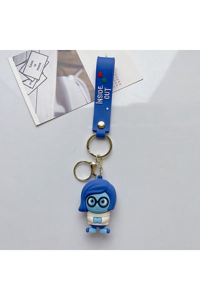Miniso Blue New Cartoon Inside Out Keychain Pendant Personality Creative Soft Glue Doll Cross-Border Sales