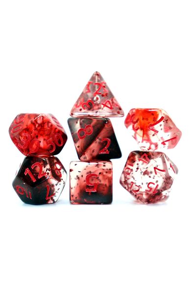 Choice Red 7pcs Set Crystal style DND Dice Set Polyhedral Table Game Dice Role-Playing RPG Dice