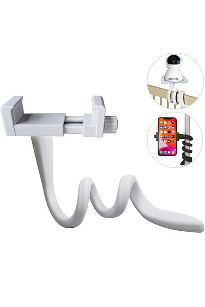 Choice White Color Universal Baby Monitor Holder Longer White Flexible Silicon Baby Camera Stand, Ideal IP