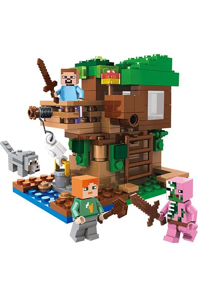 Choice With Figures NO BOX Cartoon Tree House Farm Village Building Block Educational Toy For Kids Gift