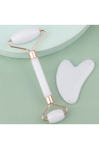 Choice white Roller & Gua Sha, Face Roller, Facial Roller Skin Care Tools Massager Resin Facial Massage For