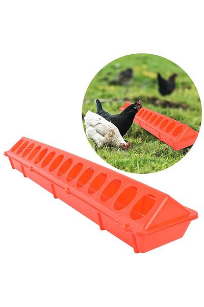 Choice Plastic Flip Top Poultry Feeder Birds feed Long Trough Water Bowl Farming Tool Box for Peacock Ph...