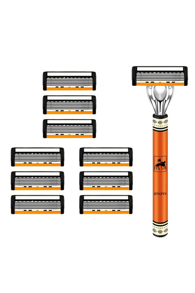 Choice1 1handle 9 blades 6-layer razor blade, men's stainless steel blade, classic water washed razor, shar