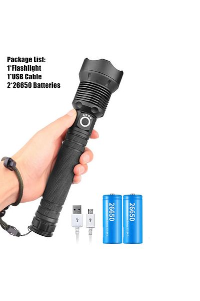 Choice Package D USB Powerful xhp70.2 Flashlight Torch Super Bright Rechargeable Zoom LED Tactical Torch xh