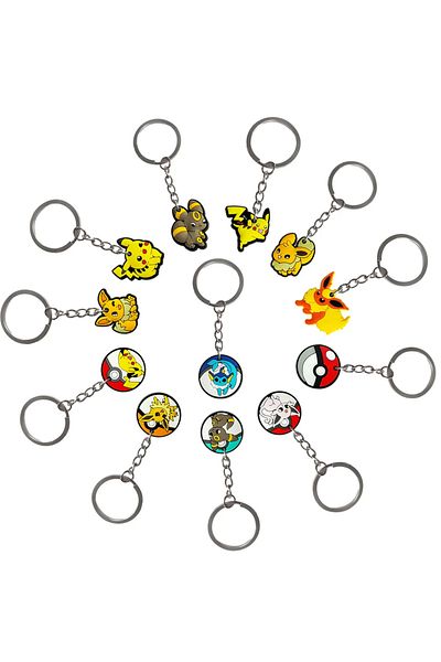 Disney 10pcs Key Chain-mix Pokemoned Keychains For Kids Pikach Party Supplies Gift Bag Fillers Stuffer Scho