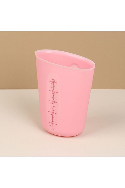 Choice1 pink 250ml 1PC Silicone Measuring Cup with Scale Transparent Measuring Cup Heat Resistant Soft Measu