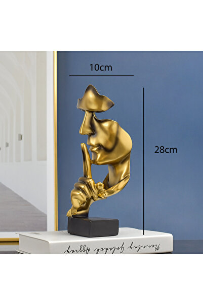 Choice Bronze Thinker Statue Sculpture Silence Is Gold Figurines Resin Retro ...