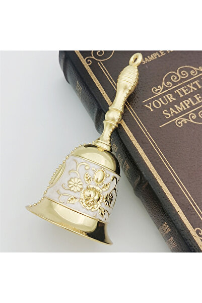 Choice جرس يدوي بتصميم أوروبي معدني عتيق من الذهب الأبيض قطعة واحدة، جرس إنذا...